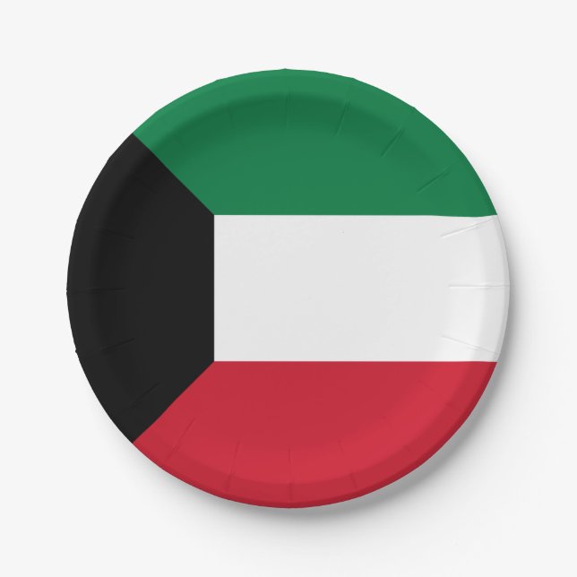 Platos de papel de la bandera de Kuwait (Anverso)