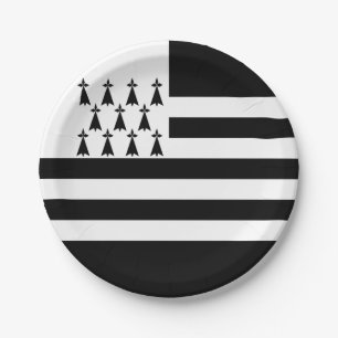 Platos de Papel de la Bandera Patriótica de Bretañ