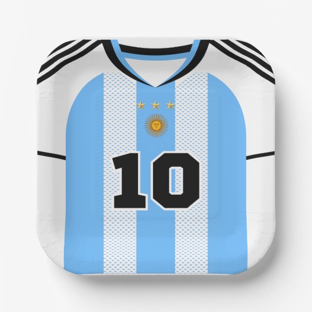 Platos de papel de la camiseta de fútbol de Argent (Anverso)