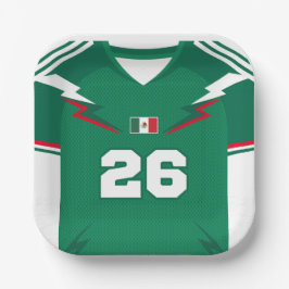 Platos de papel de la camiseta de fútbol de México