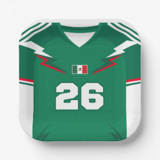 Platos de papel de la camiseta de fútbol de México
