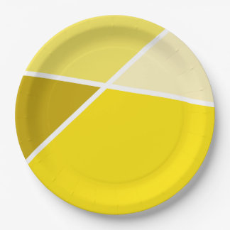 Platos de papel de la colección de colores Yellow