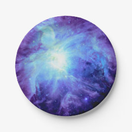 Platos de papel de la galaxia azul pervinca de la