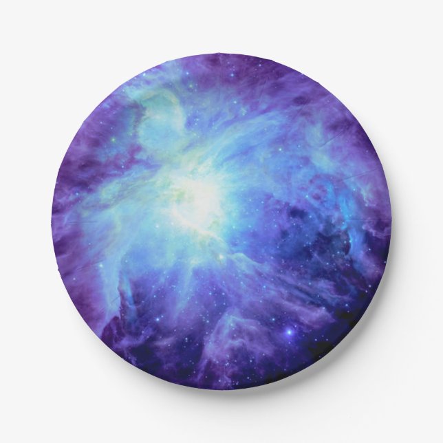 Platos de papel de la galaxia azul pervinca de la  (Anverso)