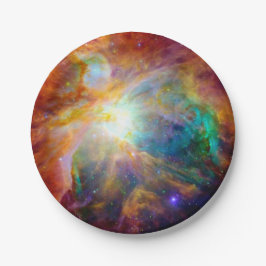 Platos de papel de la galaxia colorida de la nebul