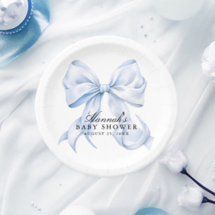 Platos de Papel de Lazo Coquette para Baby Shower