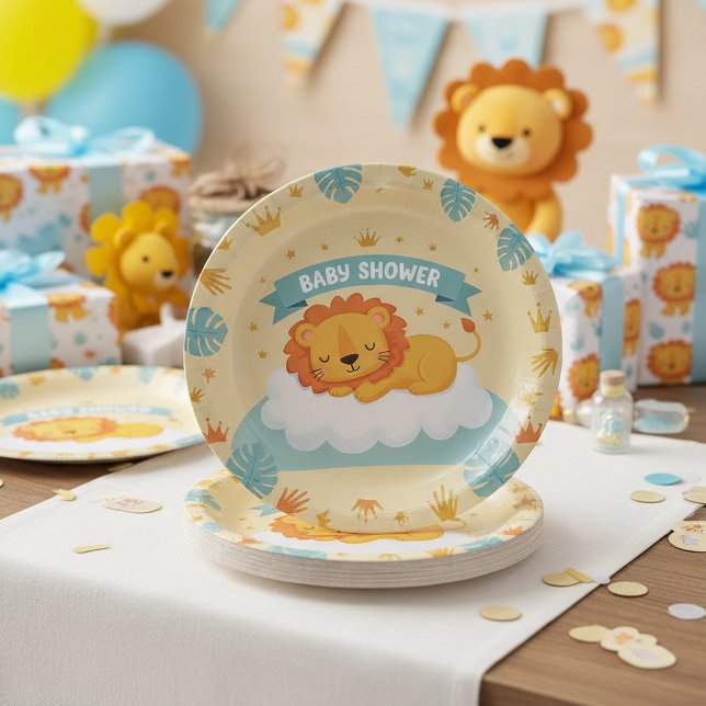 Platos de papel de león para baby shower – Cute Sa (Subido por el creador)