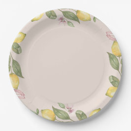 Platos de papel de limón rosa