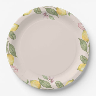 Platos de papel de limón rosa
