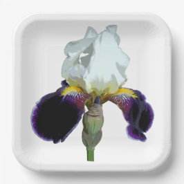 Platos de papel de lirio púrpura y blanco