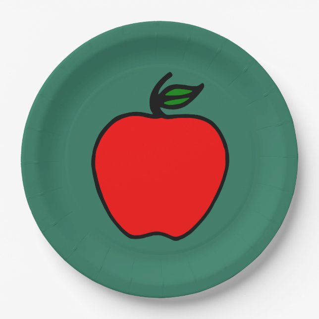 Platos de papel de manzana roja (Anverso)