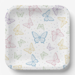 Platos de Papel de Mariposa, Suministros para Fies