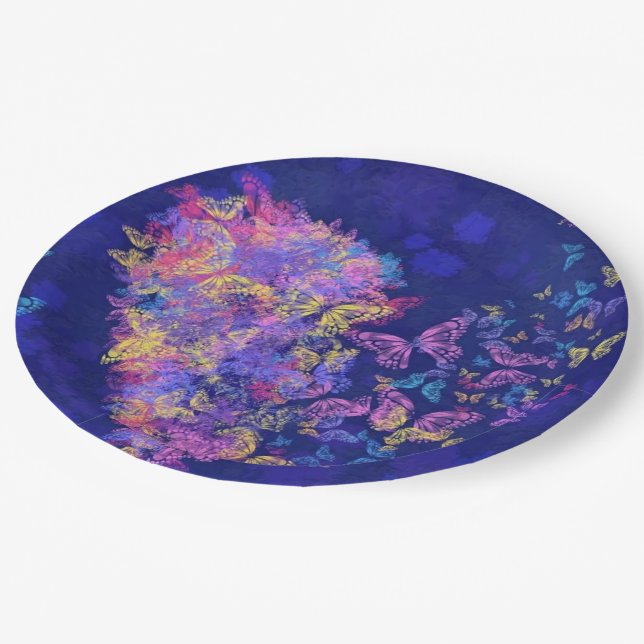 Platos de papel de mariposas corazón (Angular)