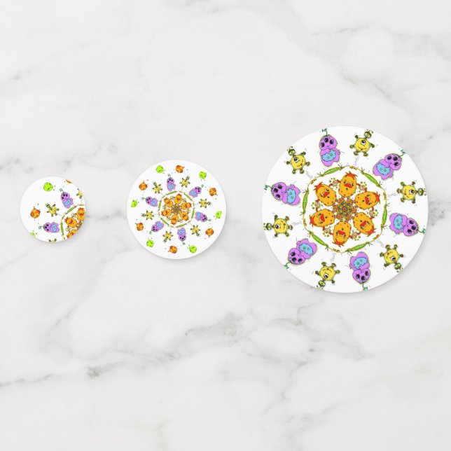 platos de papel de monstruo adorable confeti (Anversos)