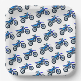 Platos de papel de Motocross, fiesta de bicicleta 
