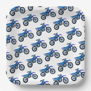 Platos de papel de Motocross, fiesta de bicicleta 