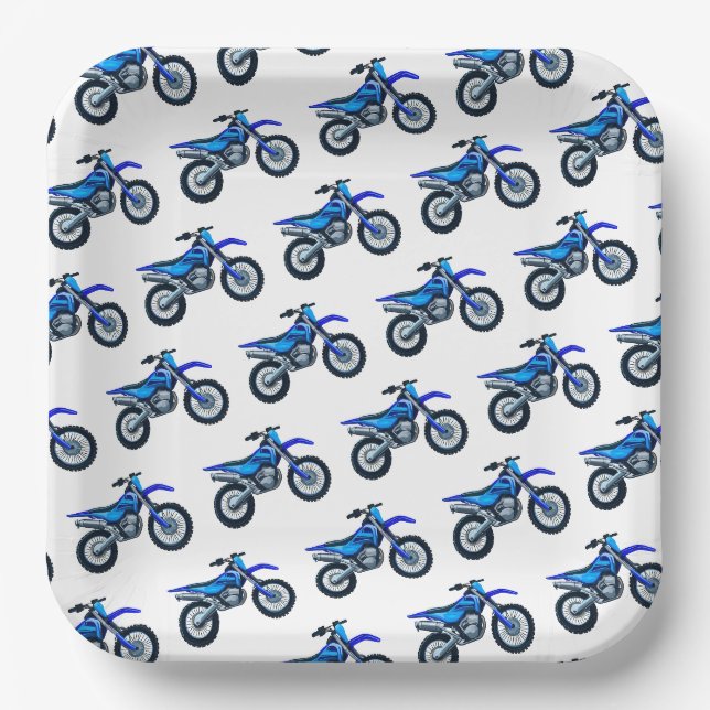 Platos de papel de Motocross, fiesta de bicicleta  (Anverso)