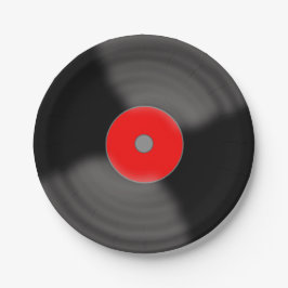 Platos de papel de música de discos de vinilo retr