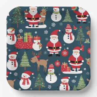 Platos de Papel de Navidad