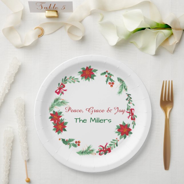 Platos de papel de Navidad (Boda)