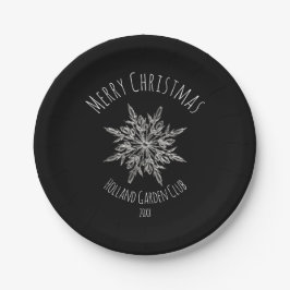 Platos de papel de Navidad con copo de nieve elega