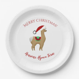 Platos de papel de Navidad de alpaca