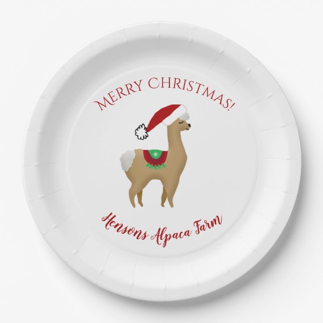 Platos de papel de Navidad de alpaca (Anverso)