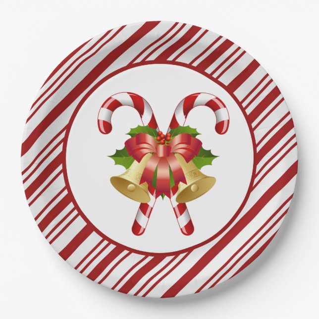 Platos de Papel de Navidad de Caramelo (Anverso)