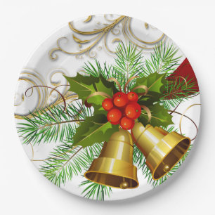 Platos de papel de Navidad de invierno