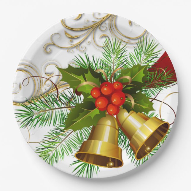 Platos de papel de Navidad de invierno (Anverso)