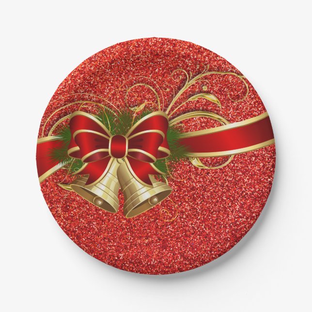 Platos de papel de Navidad de invierno (Anverso)