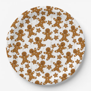 Platos de papel de Navidad de pan de jengibre
