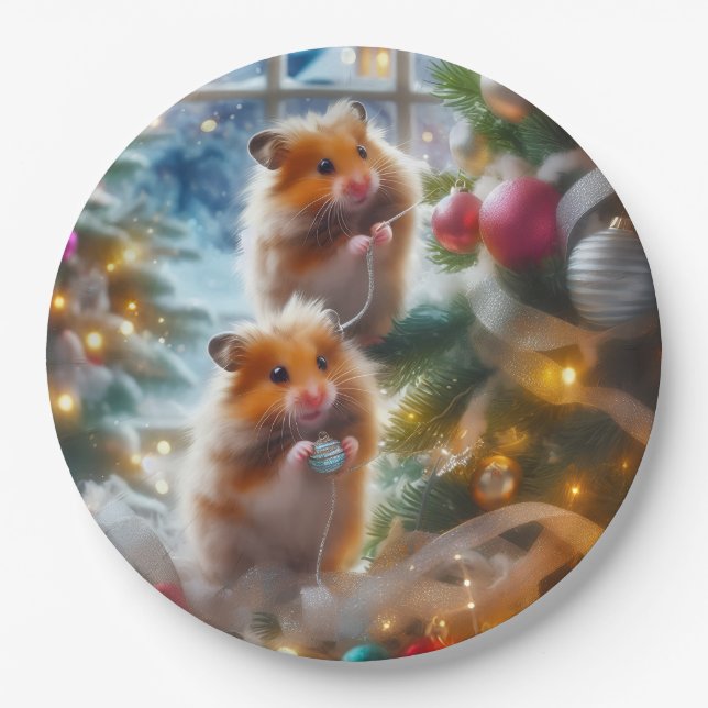 Platos de Papel de Navidad para Hámsters (Anverso)