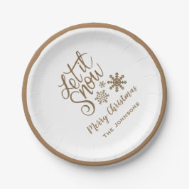 Platos de Papel de Navidad Personalizados Deja que