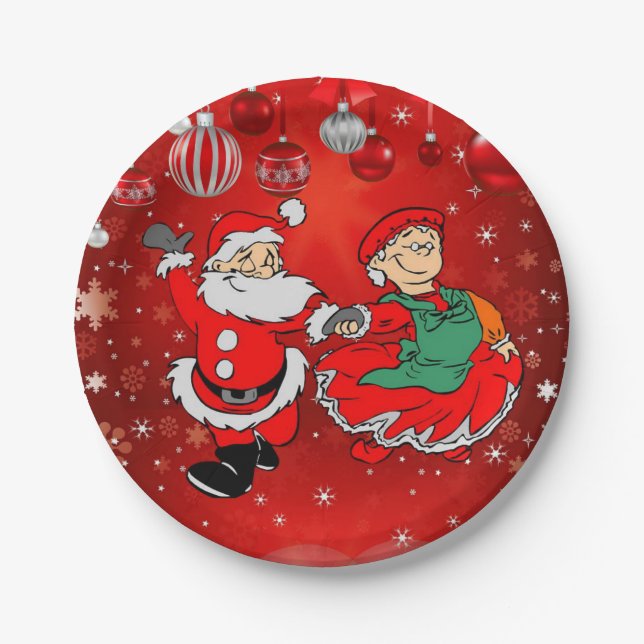Platos de Papel de Navidad, Santa (Anverso)