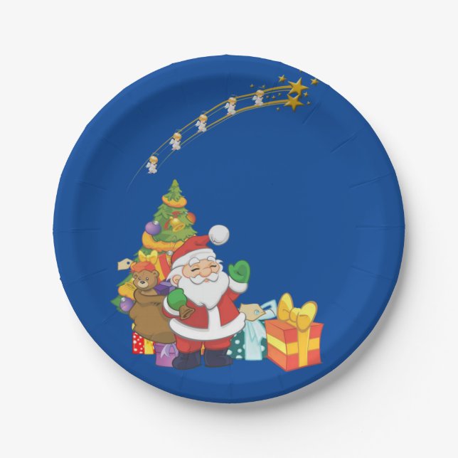 Platos de Papel de Navidad, Santa (Anverso)