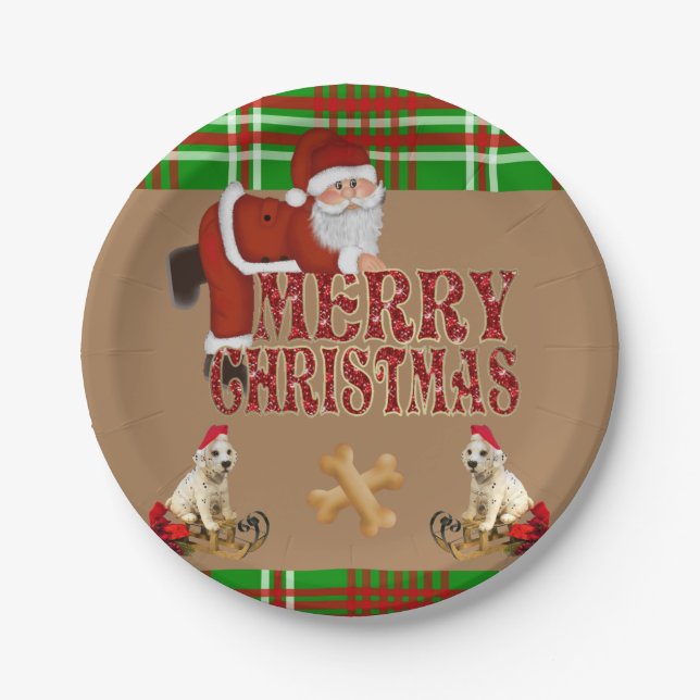 Platos de Papel de Navidad, Santa (Anverso)