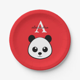 Platos de papel de oso panda lindo – Personalizado