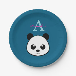 Platos de papel de oso panda lindo – Personalizado