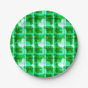 Platos de papel de oso verde rugoso
