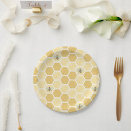 Platos de papel de panal de abeja para baby shower