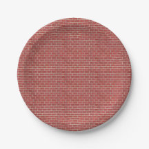 Platos de papel de pared de ladrillo rojo