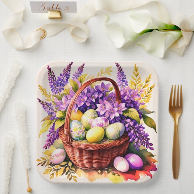 Platos de papel de Pascua hermosos (Boda)