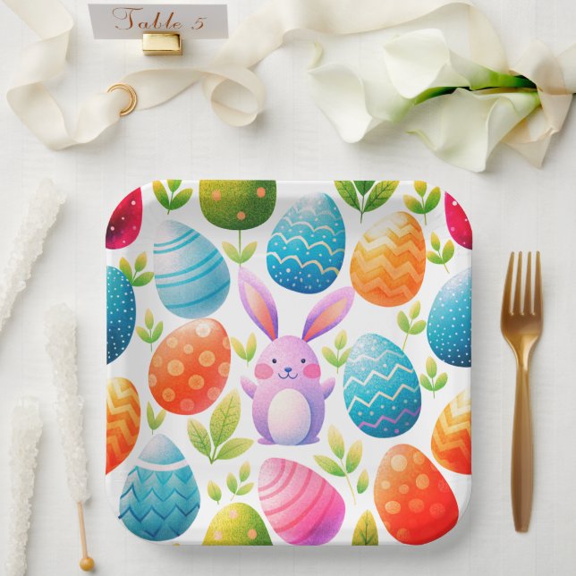 Platos de papel de Pascua preciosos (Boda)