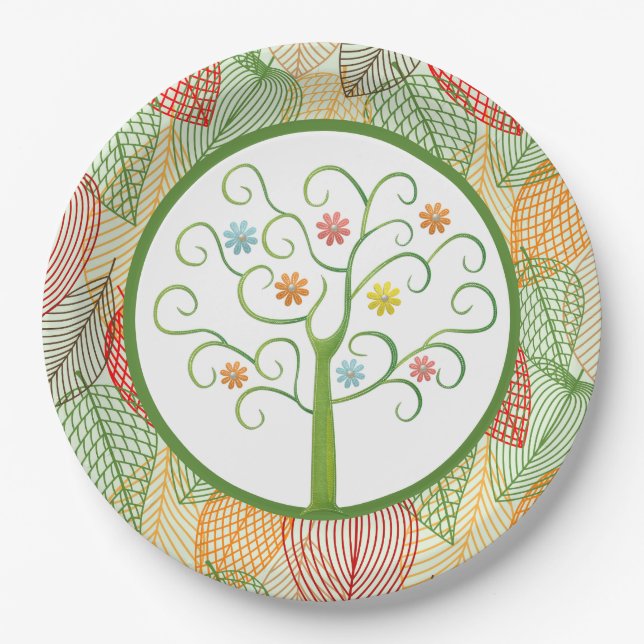 Platos de papel de pasteles de otoño (Anverso)