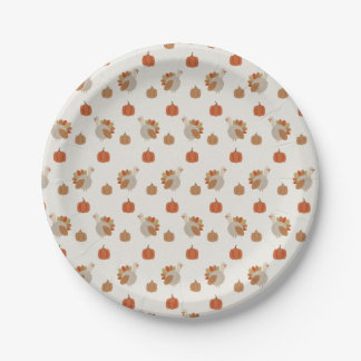Platos de Papel de Pavo Pequeño - Decoración de Ac