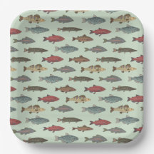Platos de papel de peces, fiesta de vida marina de