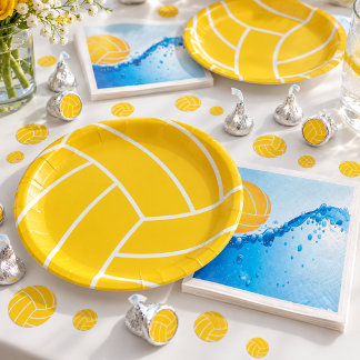 Platos de papel de pelota de waterpolo para fiesta