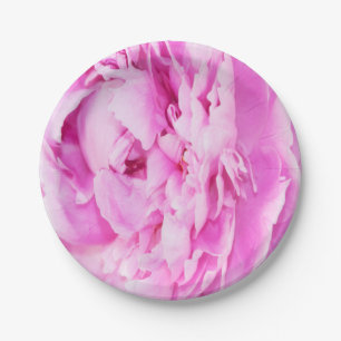 Platos de papel de peonía rosa suave