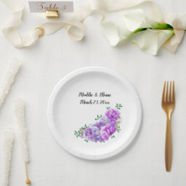 Platos de papel de peonías púrpuras para flores de